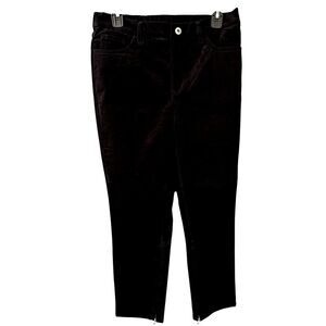 NWOT Denim & Co. QVC Adaptive Full Length Slim Straight Velveteen Pant Sz 10